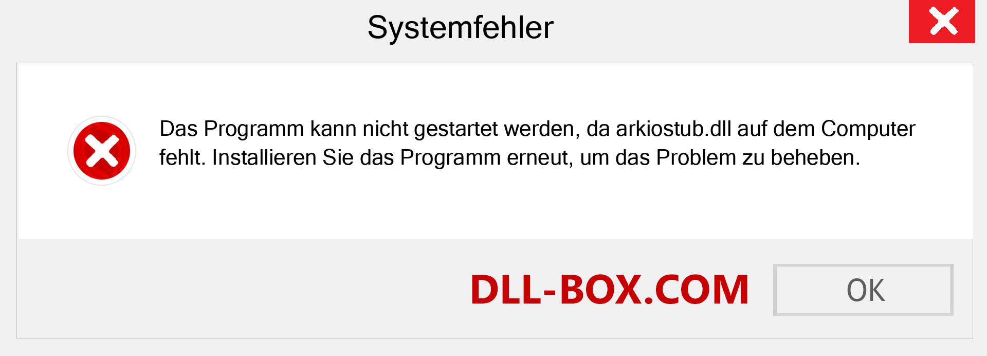 arkiostub.dll-Datei fehlt?. Download für Windows 7, 8, 10 - Fix arkiostub dll Missing Error unter Windows, Fotos, Bildern